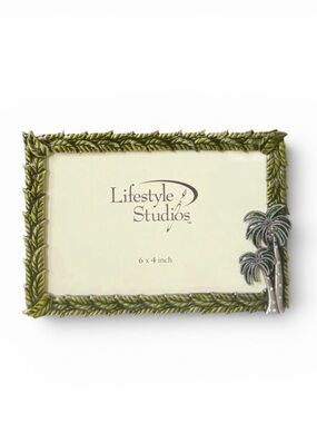Lifestyle Studios Green Enamel Silver Palm Tree Picture Frame 6x4